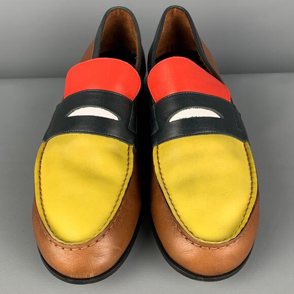 PAUL SMITH Size 10.5 Brown Multi-Color Leather Slip On Loafers main image 2